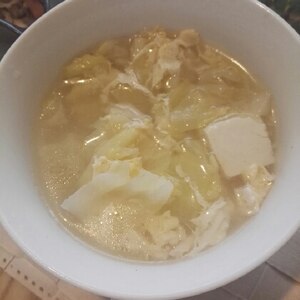 豆腐とキャベツのコンソメスープ(^^)